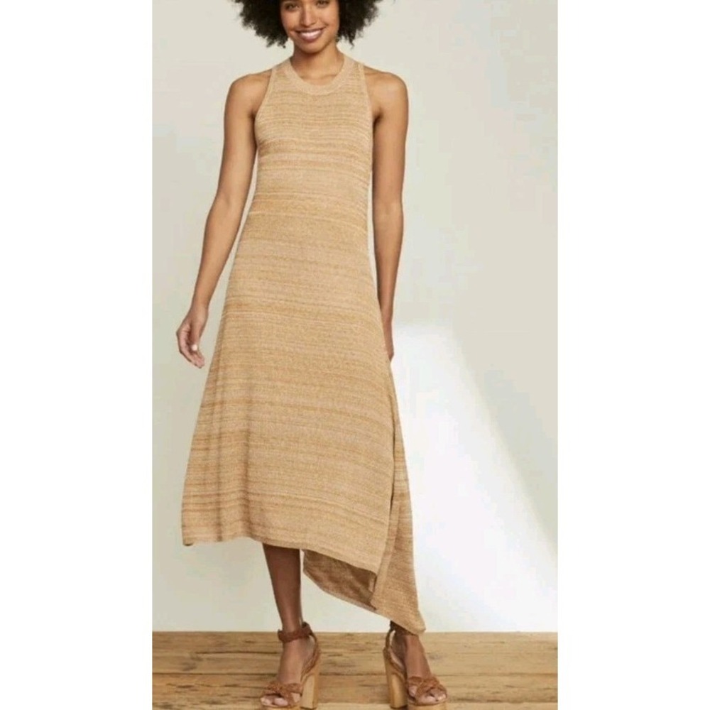 Veronica Beard Dress Large Raeena Knit Midi Assymetric Stretch Quiet Luxury